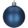 A single dark blue Christmas ornament with a silver cap is shown against a white background. Podgląd zdjęcia produktu