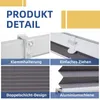 A collage of four images showcasing details of a pleated blind, with German text labels. Produktbild-Vorschau