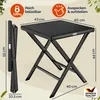 CASARIA® Polyrattan 2er Set Klapphocker 75kg Belastbarkeit Produktbild-Vorschau 3
