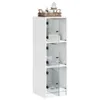 vidaXL Highboard mit Glastüren Weiß 35x37x109 cm Produktbild-Vorschau 5