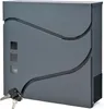 A gray mailbox with decorative cutouts and keys in the foreground. Produktbild-Vorschau