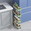 Mobiler Küchenwagen Organizer Schmaler Regal 4-Ebenen Grün Produktbild-Vorschau 3
