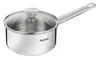 A stainless steel saucepan with a glass lid. Náhled obrázku produktu