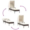 The Living Store Sonnenliege mit Dach Braun Poly Rattan Produktbild-Vorschau 8