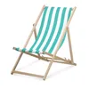 Chaise longue - rayures larges - turquoise - pliable - en Voir les images du produit 1