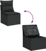 vidaXL 7-tlg. Garten-Sofagarnitur mit Kissen Schwarz Poly Produktbild-Vorschau 3