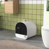 PawHut kattenbak, kattenwc met deksel en kattenbakvulling, Productafbeelding-voorbeeld 2