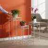 DanDiBo Sgabello per fiori Bianco in metallo quadrato 96314 Anteprima dell’immagine prodotto 7