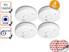 4er Set optische ELRO Rauchmelder Detektor DIN 14604 mit Produktbild-Vorschau 1