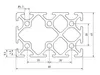 Länge 400mm - Aluminiumprofil 40x60L I-Typ Nut 5 (leicht), Produktbild-Vorschau 2