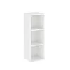 A white, three-shelf cube storage unit is shown against a white background. Produktbild-Vorschau