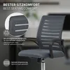 A close-up marketing image of a gray office chair, highlighting its mesh back and seat upholstery. Produktbild-Vorschau