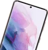 Close-up of the top corner of a smartphone screen with a colorful abstract wallpaper. Produktbild-Vorschau