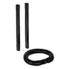 Two black vacuum cleaner extension tubes and a black flexible hose are arranged on a white background. Anteprima dell’immagine prodotto