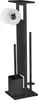 A black toilet brush and toilet paper holder stand. Produktbild-Vorschau