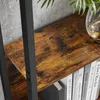 A close-up view of a shelf on a bookshelf, showing the wood grain texture and the metal frame. Books are visible on the shelf below. Produktbild-Vorschau