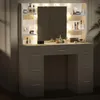 Schminktisch mit Spiegel und Beleuchtung + 7 Schubladen Produktbild-Vorschau 6