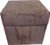 A close-up, studio shot of a brown corduroy ottoman. Produktbild-Vorschau