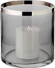 Windlicht Zeus (H 25 cm, ø 18 cm), dunkles Kristallglas mit Produktbild-Vorschau 1