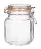 A clear glass jar with a silver wire bail closure and an orange rubber seal. Anteprima dell’immagine prodotto