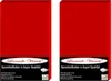 Two red bed sheets are shown side-by-side against a white background. Produktbild-Vorschau