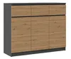 Komoda 120x40x97 cm antracytowa z dębowymi elementami Podgląd zdjęcia produktu 1