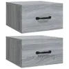 The Living Store Wand-Nachttische 2 Stk. Grau Sonoma Produktbild-Vorschau 2