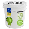 plasteo® 2x 20 litres Seau avec couvercle, qualité Voir les images du produit 1