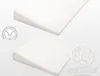 Two white wedge pillows are shown against a light gray background. A circular graphic with a zipper is on the left side of the top pillow, and a close-up of the fabric texture is on the right side of the bottom pillow. The "Baby Matex" logo is in the botto Náhľad obrázku produktu