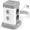 Duronic ET8C Mehrfachsteckdose | Steckdosenwürfel mit 3 USB Produktbild-Vorschau 1