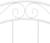 A close-up view of the white metal headboard of a bed. Náhľad obrázku produktu