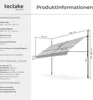 A diagram showing the dimensions and technical specifications of a retractable awning. Náhled obrázku produktu