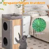 COSTWAY 3-poziomowy drapak dla kota, domek dla kota z Podgląd zdjęcia produktu 6