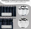 Collage showing different ways to hang curtains, with close-ups of the hanging mechanisms. Produktbild-Vorschau