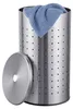 Relaxdays, Wäschekorb mit Deckel, Edelstahl, 42 l, HxD: 55 Produktbild-Vorschau 1