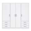 JONA Armoire 4 portes gris clair / blanc Voir les images du produit 3