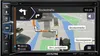 A car navigation system displaying a map with route guidance. Produktbild-Vorschau