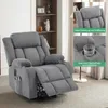 A gray recliner chair is shown in a living room setting, with close-up insets highlighting its features. Anteprima dell’immagine prodotto