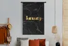 MuchoWow® Wandteppich Wandbehang Kalender - Januar - Gold - Produktbild-Vorschau 4