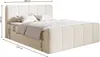 A bed with dimensions indicated by measurement lines and numbers. Produktbild-Vorschau