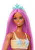 Barbie sirena con cabello rosa, cola naranja y diadema Vista previa de la imagen del producto 2