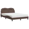 Bett "Viana" mit Matratze Braun 140x190 cm Kunstleder Produktbild-Vorschau 1