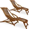 Two wooden lounge chairs are shown against a white background. Anteprima dell’immagine prodotto