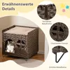 Casetta per gatti COSTWAY in rattan PE, pieghevole, letto Anteprima dell’immagine prodotto 8