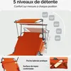 CASARIA® Transat alumimium Pliable Ibiza Orange Dossier Voir les images du produit 4