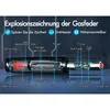 Diagram of a gas spring with labels. Podgląd zdjęcia produktu