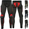 Front- und Rückansicht der roten Motorrad-Schutzhose, entworfen für Motocross, BMX und Wintersport, mit Knie-, Hüft- und Oberschenkelschützern, atmungsaktivem Mesh-Gewebe und elastischem Bund für Komfort – jetzt kaufen! Produktbild-Vorschau
