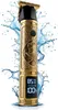 A gold-colored electric trimmer with a digital display, surrounded by water splashes. Náhled obrázku produktu