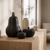 Deko Kürbisse 3er Set Herbstdeko geriffelt matt Produktbild-Vorschau 3