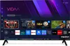 A smart TV screen displaying a user interface with various streaming service logos and recommended content. Produktbild-Vorschau